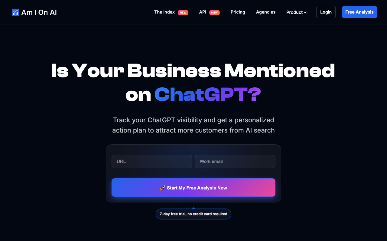 Am I On AI platform showing white-label AI visibility monitoring for agencies
